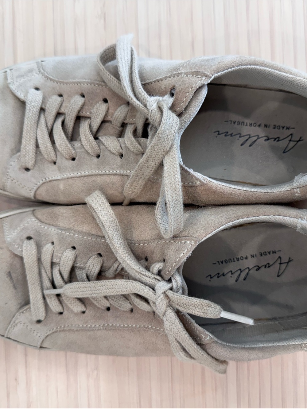 Women's Suede Low-Top Sneakers in Beige - Elegant Casual Style